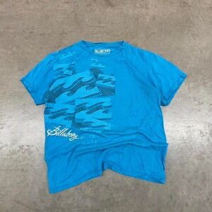 Y2K Billabong blue and white cotton surf‎ tee Mens Size M